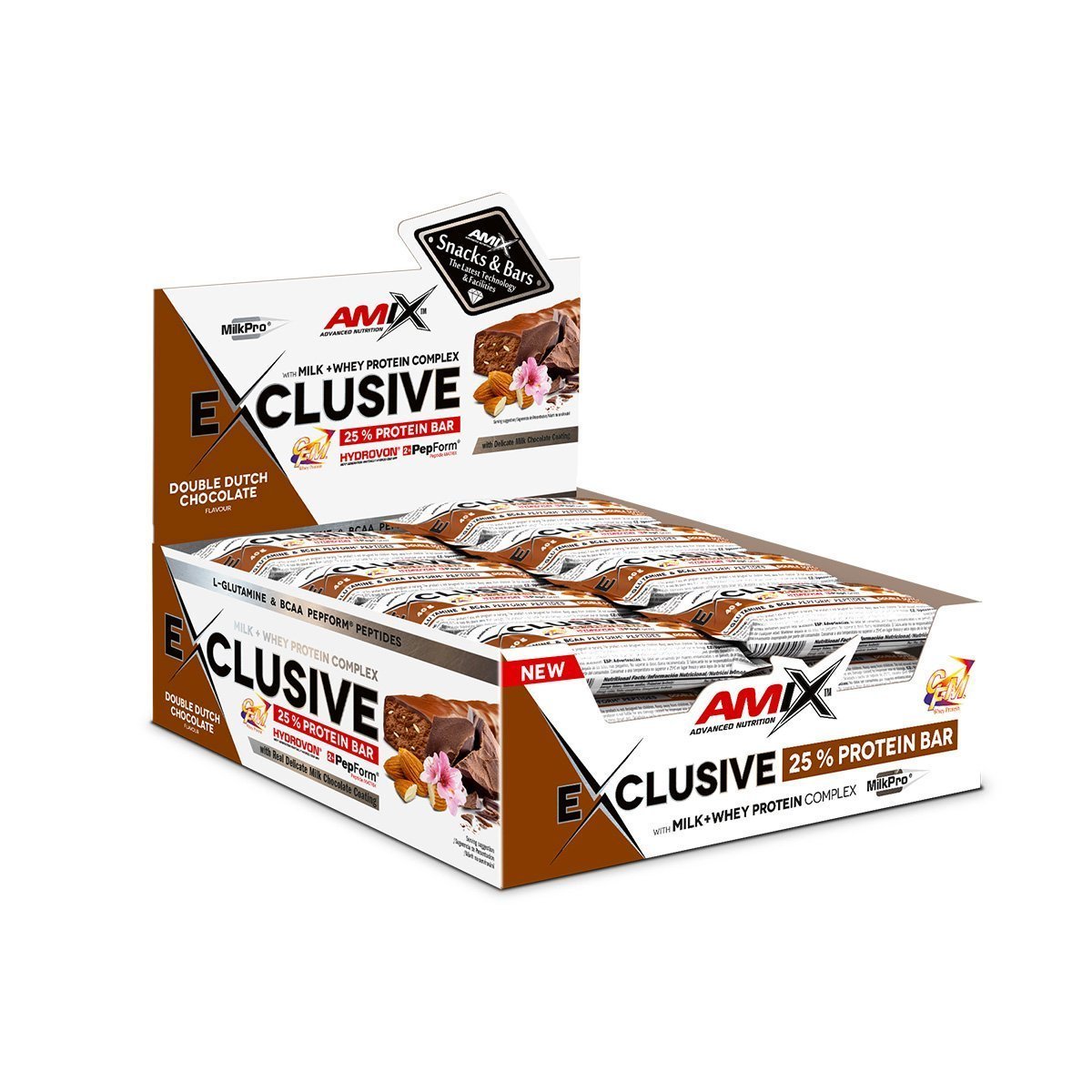 Amix Exclusive Protein Bar - 24x40g - Double Dutch Chocolate